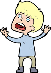 cartoon stressed boy