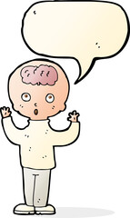cartoon genius with speech bubble