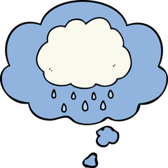 cartoon rain cloud with thought bubble