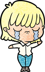 cartoon woman crying