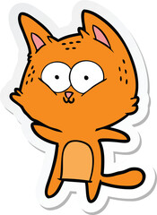 sticker of a cartoon cat