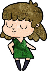 cartoon indifferent woman