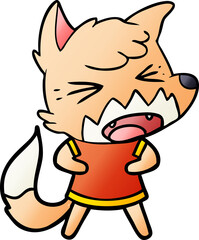 angry cartoon fox
