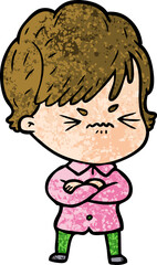 cartoon frustrated woman