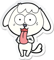 sticker of a cute cartoon dog