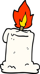 cartoon doodle lit candle