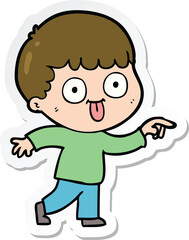 sticker of a cartoon man staring