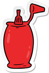 sticker of a cartoon ketchup bottle