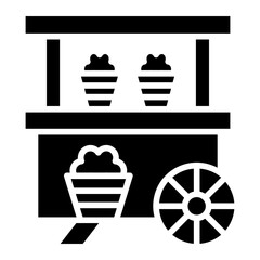 Vector Design Popcorn Stall Icon Style