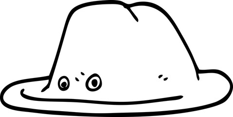 line drawing cartoon hat