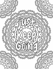 Printable mandala coloring sheet for adults and kids with positive vibes words