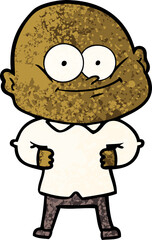 cartoon bald man staring