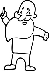 line drawing cartoon man with beard