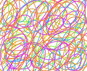 fun colorful lines doodles in different bright colors
