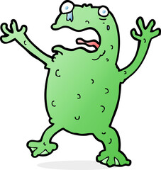 cartoon frightened frog