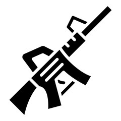 Vector Design Assault Rifle Icon Style