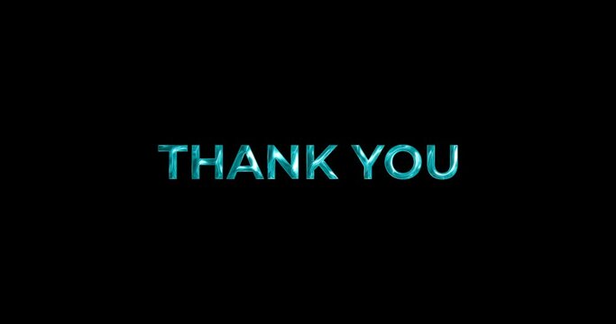 Thank you animation in blue shiny tex on the black screen alpha channel. Animated thank you with ink splash and the particle exploded effect. Suitable for events, wishes, messages, and celebrations 