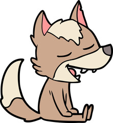 cartoon wolf laughing