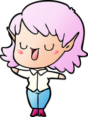 cartoon elf girl