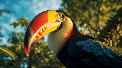 toucan bird in the jungle - obrazy, fototapety, plakaty