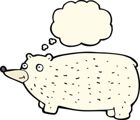 funny cartoon bear with thought bubble
