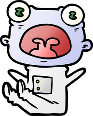 cartoon weird alien shouting