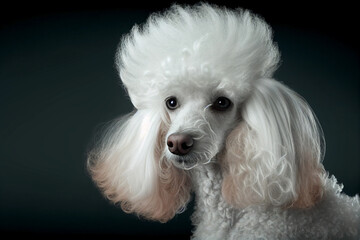 Poodle dog breed. AI Generated