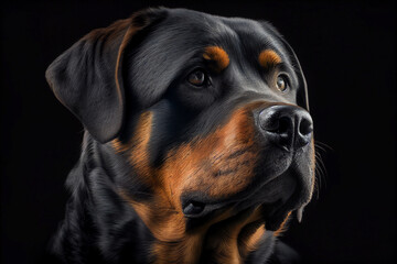 Rottweiler dog breed. AI Generated