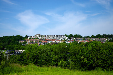 City in Germany against the backdrop of nature and the sky