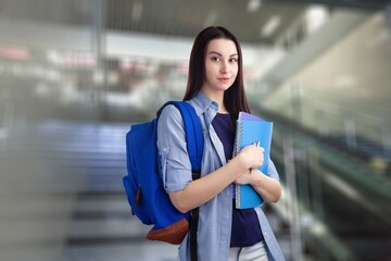 Happy young student in university ready for learning,