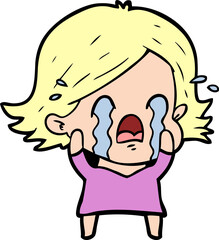 cartoon woman crying