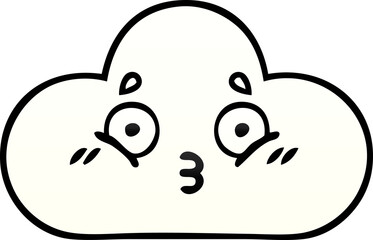 gradient shaded cartoon of a white cloud