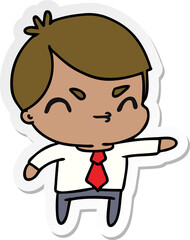 sticker cartoon illustration of a kawaii cute boy