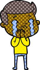 cartoon man crying