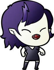 Obraz premium cartoon laughing vampire girl