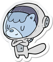 sticker of a cartoon astronaut animal