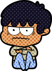 annoyed cartoon boy
