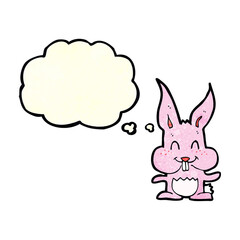 cartoon rabbit with thought bubble