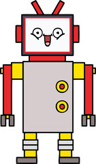 cute cartoon of a happy robot