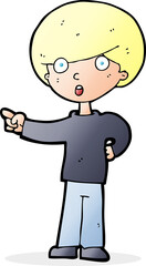 cartoon pointing boy