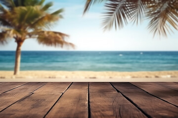 Fototapeta premium Beautiful table top with beach nature
