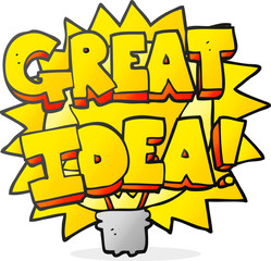 freehand drawn cartoon GREAT IDEA! symbol