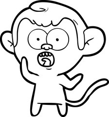 cartoon shocked monkey