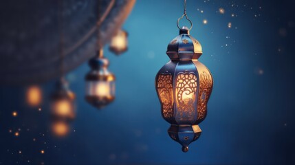 Ramadan celebration background illustration. Generative AI