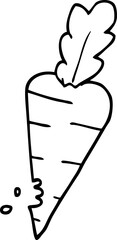 line drawing cartoon carrot with bite marks