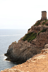 Fototapeta na wymiar Views of the Mediterranean sea on a sunny day in Palma de Mallorca spain