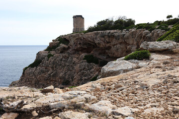 Fototapeta na wymiar Views of the Mediterranean sea on a sunny day in Palma de Mallorca spain