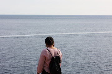 Views of the Mediterranean sea on a sunny day in Palma de Mallorca spain