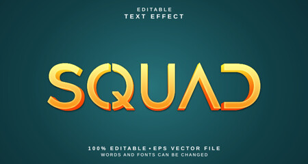 Editable text style effect - Squad text style theme.