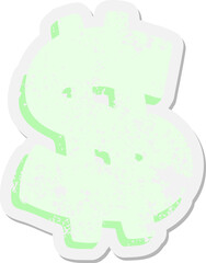 mean looking dollar symbol grunge sticker